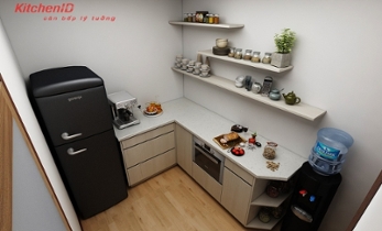 Tủ bếp console màu trắng